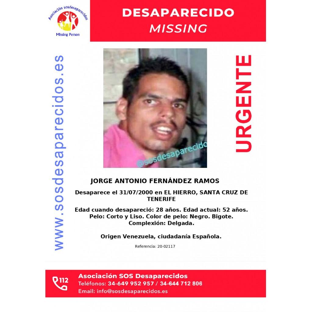 mesa Aclarar Desviarse JORGE ANTONIO FERNÁNDEZ RAMOS – SOS Desaparecidos