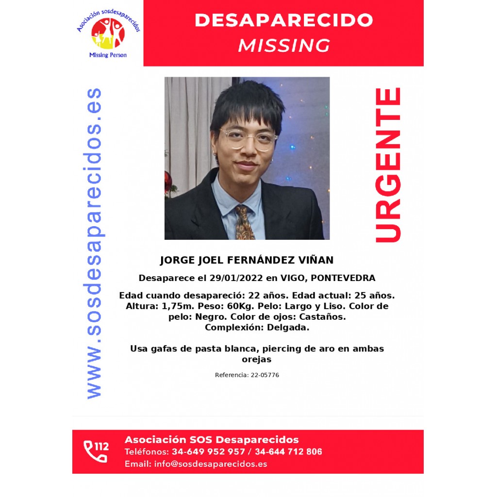 JOEL FERNÁNDEZ VIÑAN SOS Desaparecidos