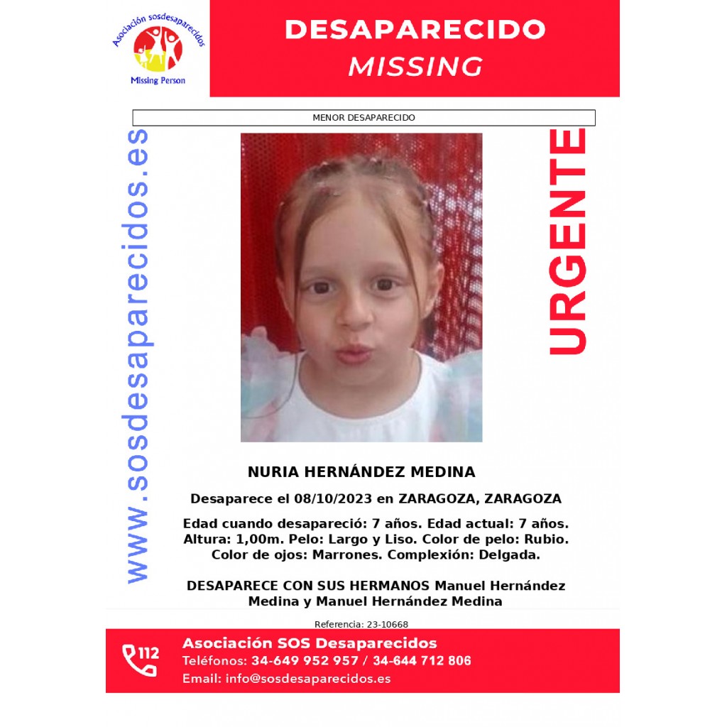 NURIA HERNÁNDEZ MEDINA SOS Desaparecidos